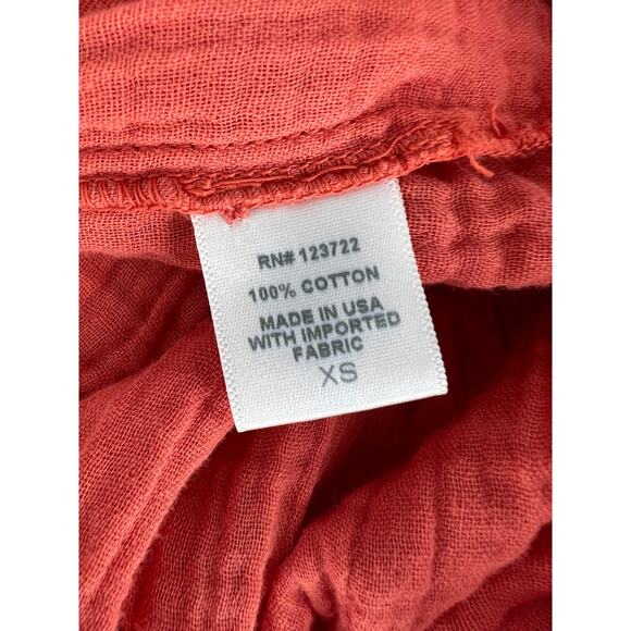 Xirena Rumer Scoop Neck Flutter Sleeve Gauze Tiered Midi Dress in Paprika - Picture 14 of 14